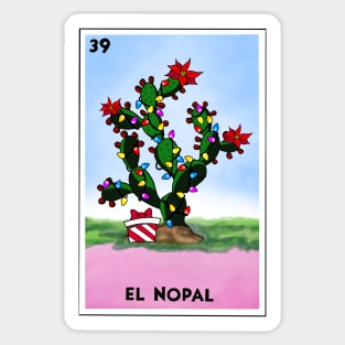 Ugly Christmas Sweater Spanish Mexican Christmas Tree Nopal Sticker